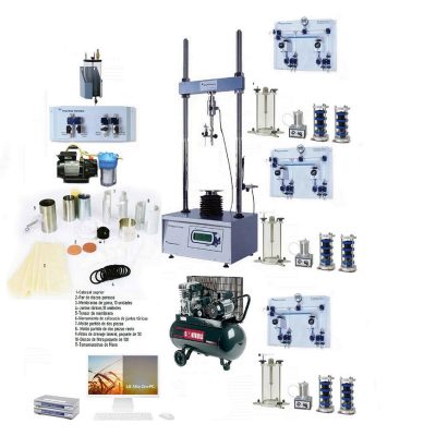 Sistema Triaxial Estándar Con Adquisición Automatica De Datos Externos/ Sitema De Presion: Interfaz De Aire/Agua Para Tres Celdas Triaxiales